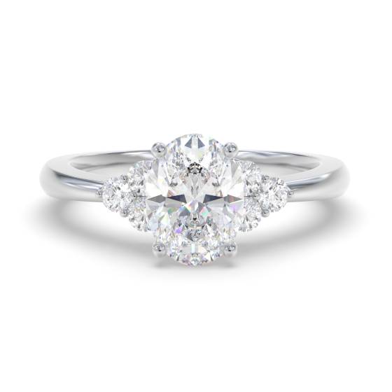 Ovaler Diamant-Seitenstein-Cluster-Ring