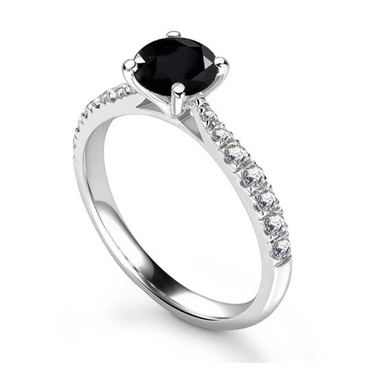 Runder schwarzer Diamant-Schulterring