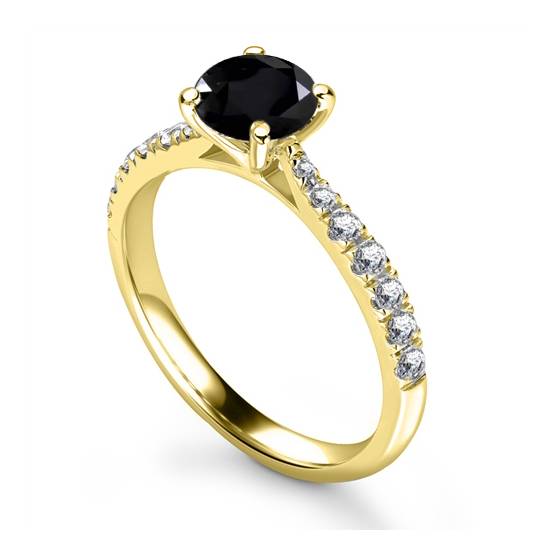 Runder schwarzer Diamant-Schulterring