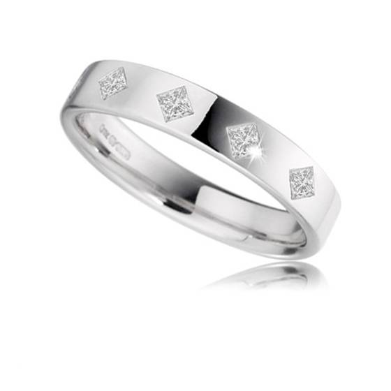4 mm Prinzess-Diamant-Ehering