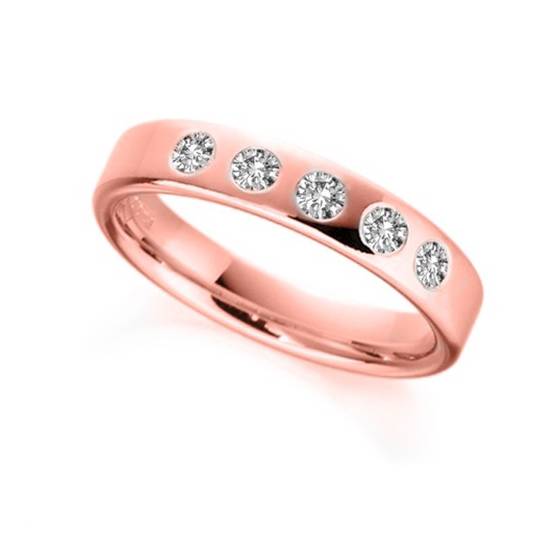Ehering mit 4 mm rundem Diamanten