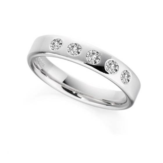 Ehering mit 4 mm rundem Diamanten