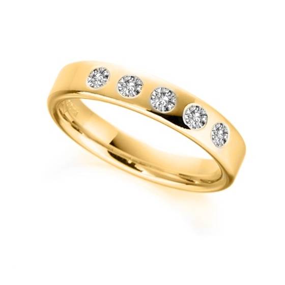 Ehering mit 4 mm rundem Diamanten