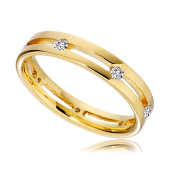 Ehering mit 4 mm rundem Diamanten