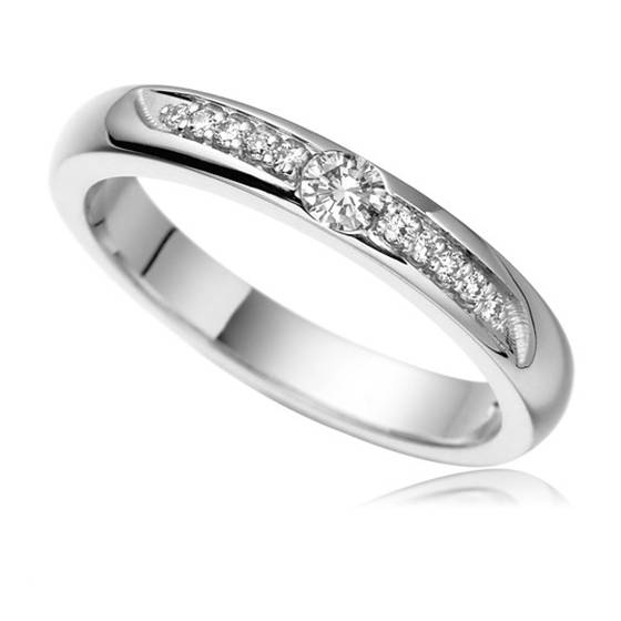 Ehering mit rundem Diamanten (2,5 mm)