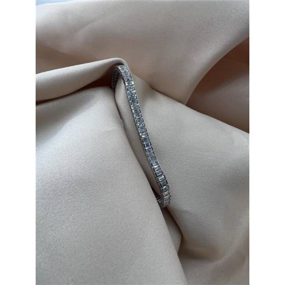 6.50ct VS1/F Lab Grown Emerald Diamond Bracelet in 18k White Gold