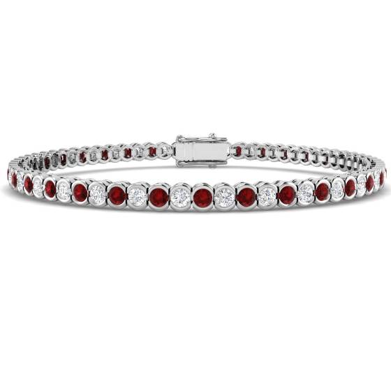 Armband mit rundem Rubin-Edelstein