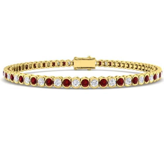 Armband mit rundem Rubin-Edelstein