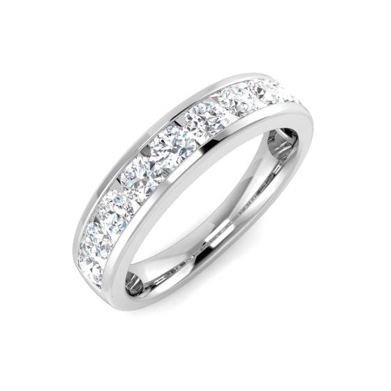 0,50 ct VS/E-F Rundschliff Naturdiamant Kanalfassung Ewigkeitsring