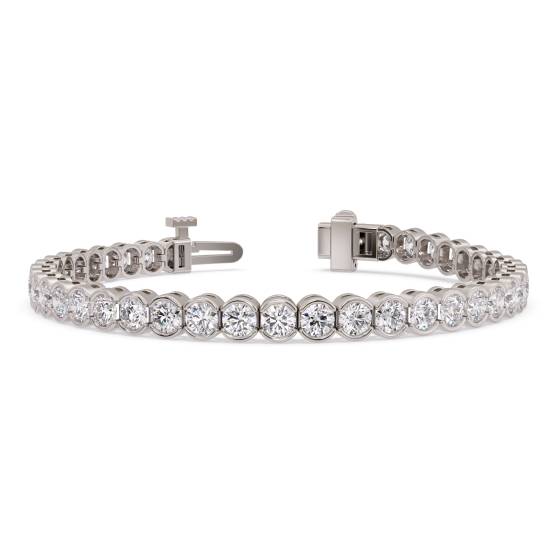 Modernes Tennisarmband mit runder Diamantfassung