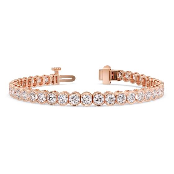 Modernes Tennisarmband mit runder Diamantfassung