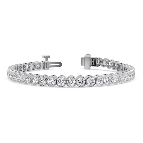 Modernes Tennisarmband mit runder Diamantfassung