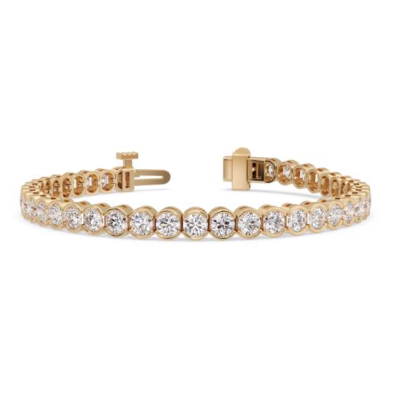 Modernes Tennisarmband mit runder Diamantfassung