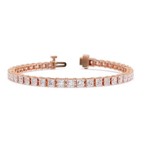 Tennisarmband mit einreihiger Reihe von Prinzessdiamanten