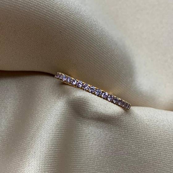 0.45ct E-F Natural Round Cut Diamond Half Eternity Ring in 18k Rose Gold