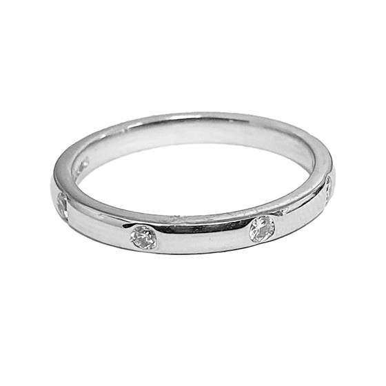 0,20 ct VS/E-F Lünettenfassung Designer-Rundschliff-Naturdiamant-Ehering