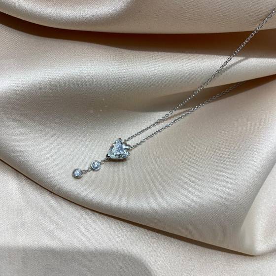 1.55ct VS2/F Natural Heart Cut Diamond Designer Pendant in 18k White Gold