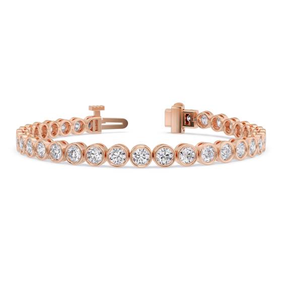 Modernes Tennisarmband mit runder Diamantfassung