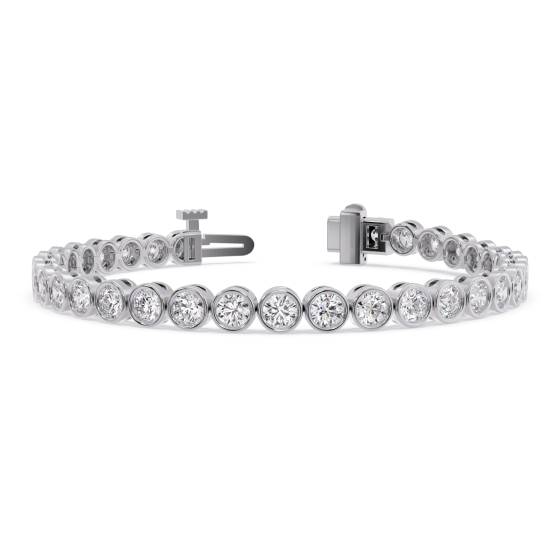 Modernes Tennisarmband mit runder Diamantfassung