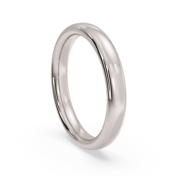 3mm Plain Weding Ring in Platinum