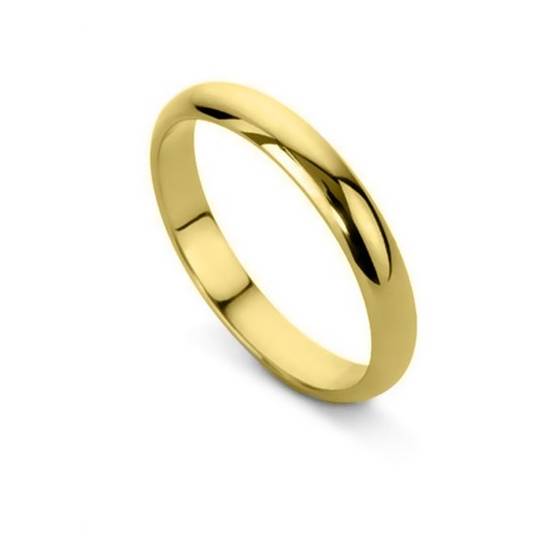 DHD03 Ehering in D-Form – Leichtgewicht, 3 mm Breite