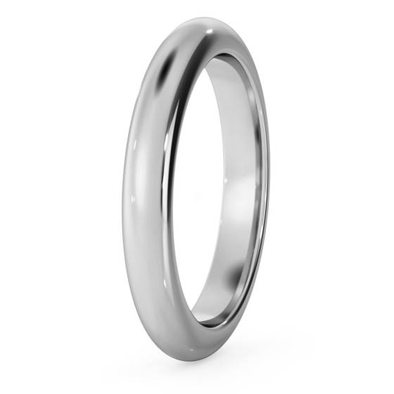DHD03H Ehering in D-Form – Schwergewicht, 3 mm Breite