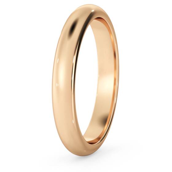 DHD03M D-förmiger Ehering – 3 mm Breite, mittlere Tiefe