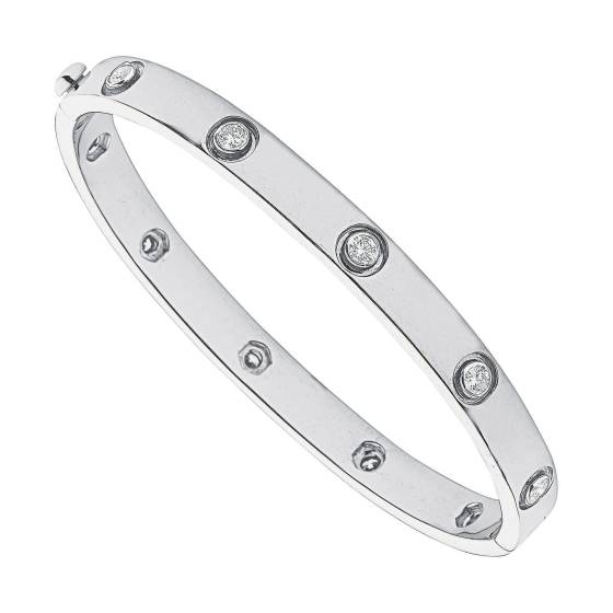 Armreif aus 9-karätigem Weißgold mit 1,00 ct Diamanten