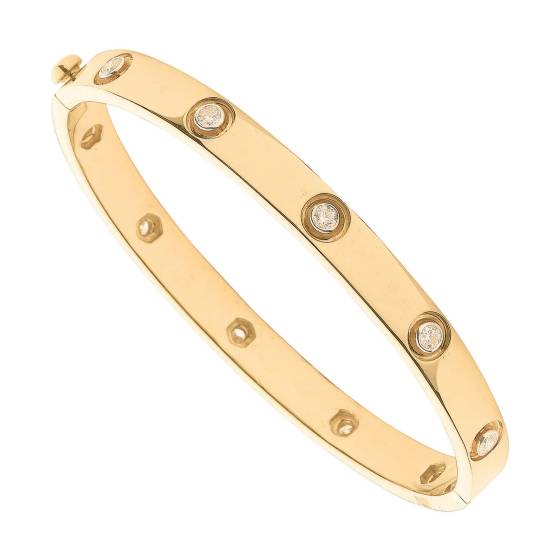 Armreif aus 18-karätigem Gelbgold mit 1,00 ct Diamanten