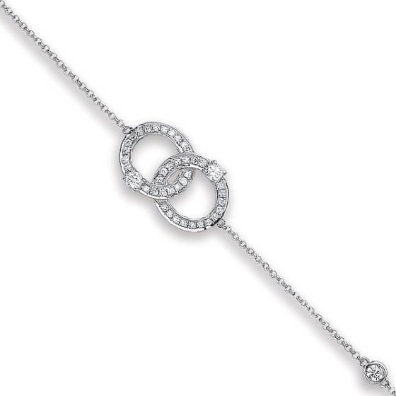 Armband aus 9-karätigem Weißgold mit 0,20 ct Diamanten