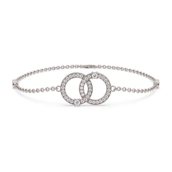 Armband aus 9-karätigem Weißgold mit 0,20 ct Diamanten