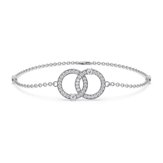 Armband aus 9-karätigem Weißgold mit 0,20 ct Diamanten