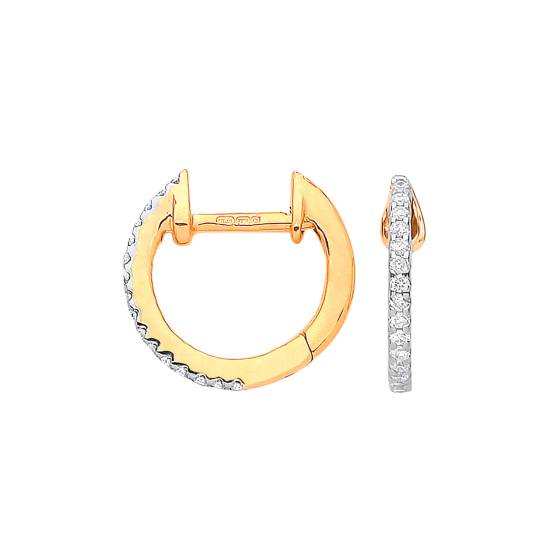 Ohrringe aus 9-karätigem Gelbgold mit 0,10 ct Diamanten