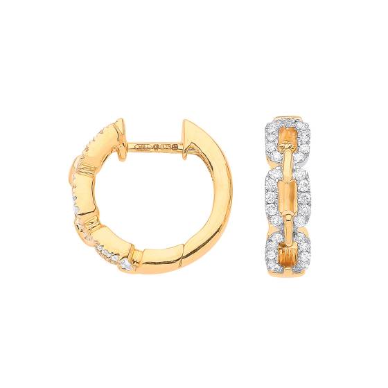 Huggie-Ohrringe aus 9-karätigem Gelbgold (0,25 ct).