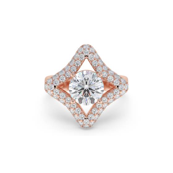 Runder Designer-Ring mit natürlichem Diamanten