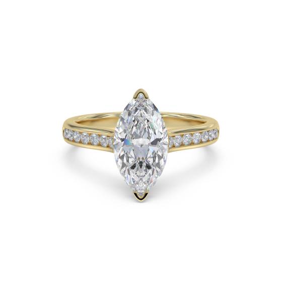 Marquise-Diamant-Schulter-Set-Ring