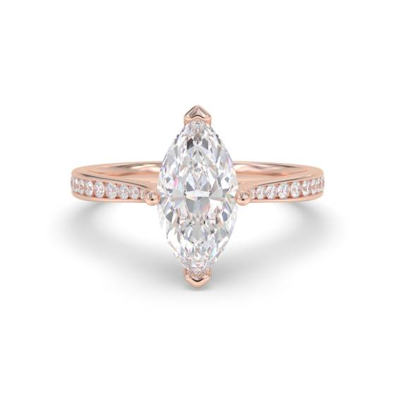Marquise-Diamant-Schulter-Set-Ring