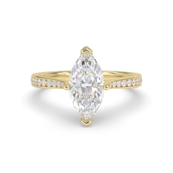 Marquise-Diamant-Schulter-Set-Ring