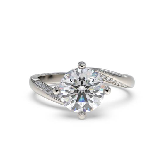 GIA-zertifizierter Verlobungsring mit 0,80 Karat, SI1/E, rundem, gefasstem Naturdiamanten
