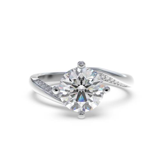 1,20 ct SI2/G Runder Naturdiamant Schulterring