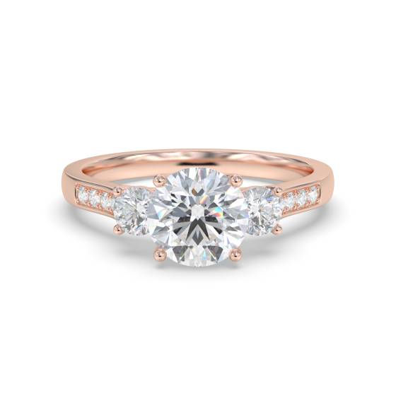 Einzigartiger Vintage-Ring mit rundem Diamanten

