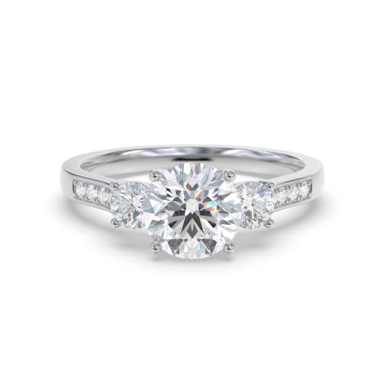 Einzigartiger Vintage-Ring mit rundem Diamanten


