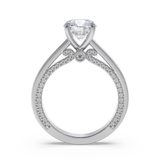 GIA-zertifizierter, eleganter runder Diamant-Verlobungsring mit 0,75 ct VVS2/D