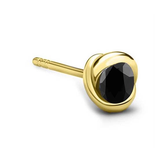 Herren-Ohrstecker mit schwarzem Diamanten