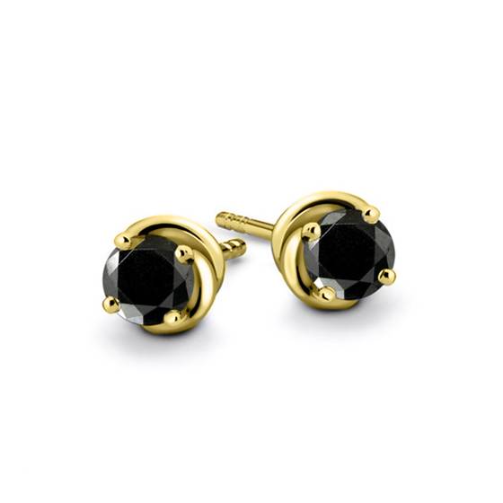 Runde Ohrringe mit schwarzem Diamanten