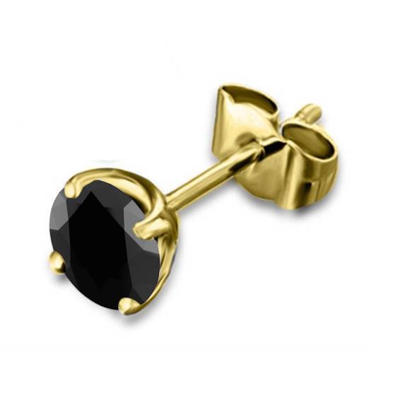 Herren-Ohrstecker mit schwarzem Diamanten