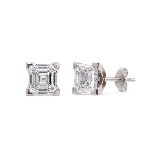 Klassische Asscher-Diamant-Ohrstecker
