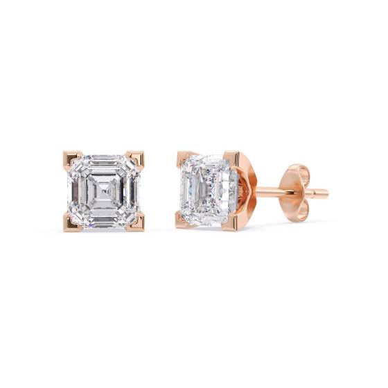 Klassische Asscher-Diamant-Ohrstecker