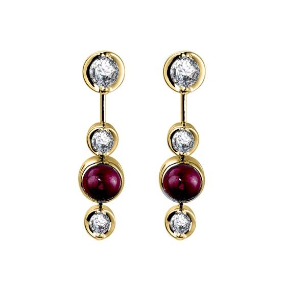 Ohrringe mit Rubin- und Diamantfassung