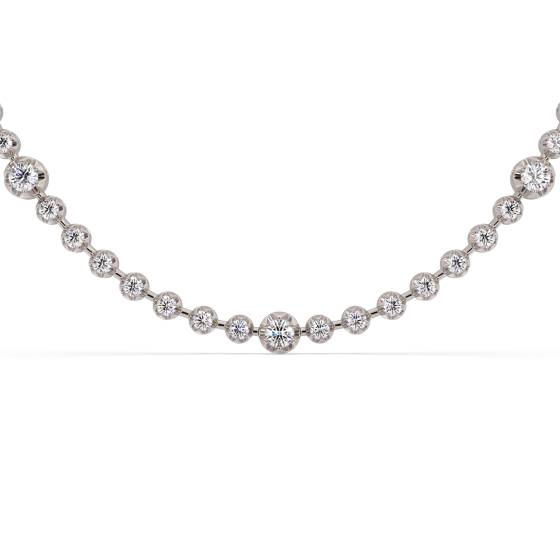 Elegante tropfenförmige Halskette mit runden Diamanten (4,50 ct).